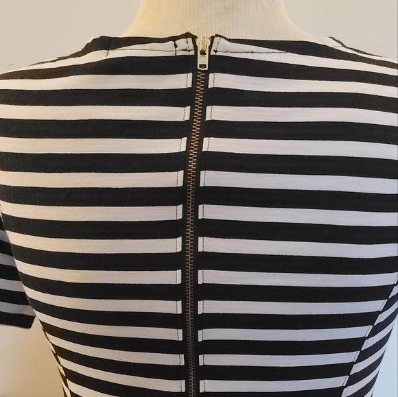 J.Crew Black & White Striped T Shirt Dress XXS - Picture 6 of 9